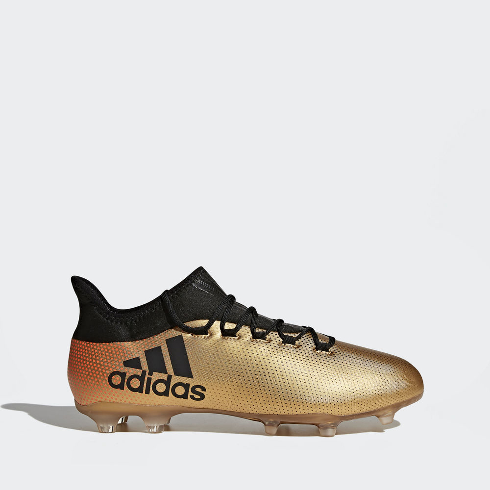 Adidas X 17.2 Firm Ground - ποδοσφαιρικα παπουτσια ανδρικα - Χρυσο Χρωμα/Μαυρα/Κοκκινα,Μέγεθος: EU 3